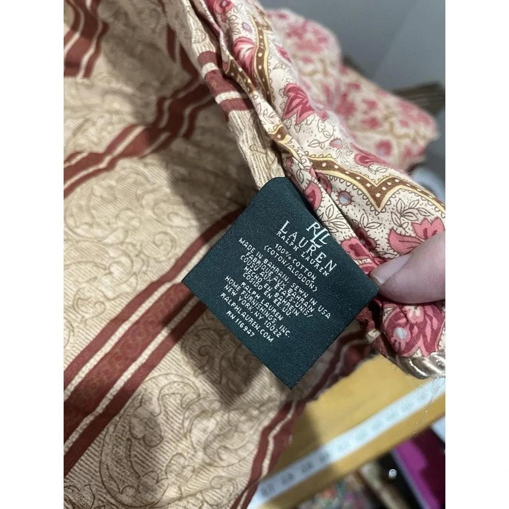 Vtg Lauren Ralph Lauren Queen/full Comforter Langham Briarleigh Red Beige Floral